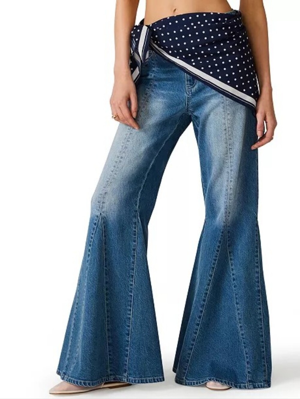 Steve Madden Blue High-Rise Wide Flare Jeans